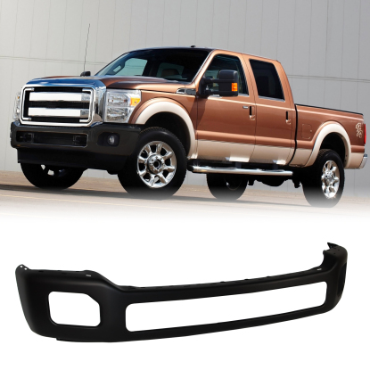 صورة مصد أمامي أسود من الفولاذ لسيارات فورد F-250 F-350 F-450 موديلات 11-16، بطبقة أساس فائقة التحمل