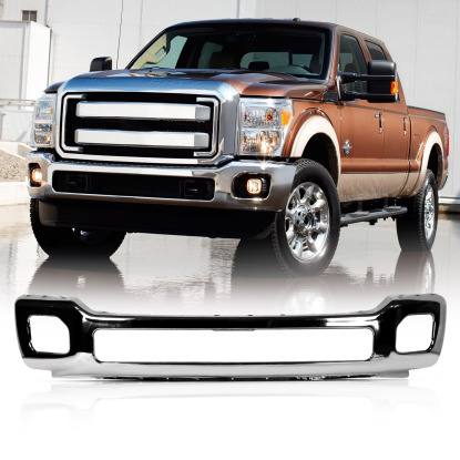 صورة مصد أمامي من الفولاذ المقاوم للصدأ من الكروم لشاحنة F-250 F-350 Super Duty موديلات 2011-2016