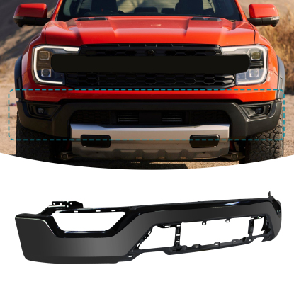 صورة مصد أمامي مع فتحة مصباح الضباب لسيارة فورد F150 F-150 موديلات 2021-2023، أسود