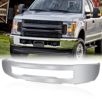 صورة مصد أمامي من الفولاذ المقاوم للصدأ من الكروم لفورد F-250 F-350 Super Duty موديلات 2017-2019