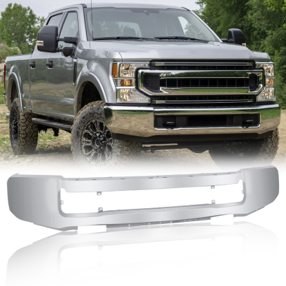 صورة مصد أمامي من الفولاذ المقاوم للصدأ من الكروم لفورد F-250 F-350 Super Duty موديلات 2020-2022
