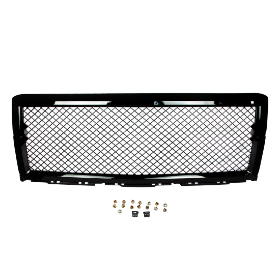 صورة Front Grill Mesh Grille Compatible with 2014 2015 Chevrolet Silverado 1500 Front Grill Guard Replacement Part Mesh Type Glossy Black