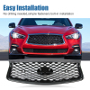 Picture of Front Grille Compatible with 2018 2019 2020 2021 2022 2023 INFINITI Q50 Front Grill Center with Sensor Hole Black Replaces 623106HH0A 2310-6HH0A