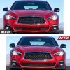 Picture of Front Grille Trim Compatible with 2018 2019 2020 2021 2022 INFINITI Q50 Black Replaces 622546HJ0A