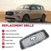 Picture of Front Grill Grid Grille Compatible with 2018 2019 2020 2021 INFINITI QX80 with Camera Hole Chrome Frame Replaces 623106GW0A