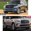 Picture of Front Grill Grid Grille Compatible with 2018 2019 2020 2021 INFINITI QX80 with Camera Hole Chrome Frame Replaces 623106GW0A