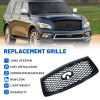 Picture of Mesh Front Grill Grille Compatible with 2018 2019 2020 2021 INFINITI QX80 with Camera Hole Black Replaces 623106GW0A