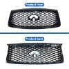 Picture of Mesh Front Grill Grille Compatible with 2018 2019 2020 2021 INFINITI QX80 with Camera Hole Black Replaces 623106GW0A