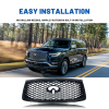 Picture of Mesh Front Grill Grille Compatible with 2018 2019 2020 2021 INFINITI QX80 with Camera Hole Black Replaces 623106GW0A