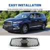Picture of Mesh Grille Compatible with 2016 2017 2018 2019 2020 INFINITI QX60 without Camera Option Black Replaces 623109NC0B IN1200136 Grill Guard Replacement Part