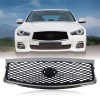 Picture of Front Bumper Grill Fit for 2014 2015 2016 2017 INFINITI Q50 with Camera Option Chrome Replaces 623106HH0A 62310-6HH0A