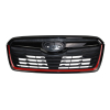 Picture of Front Grille Trim Fit for 2019 2020 2021 Subaru Forester with Camera Hole Gloss Black with Red Line Replaces 91121SJ040 91121SJ140