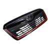 Picture of Front Grille Trim Fit for 2019 2020 2021 Subaru Forester with Camera Hole Gloss Black with Red Line Replaces 91121SJ040 91121SJ140