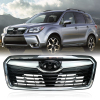 Picture of Front Grille Grill Fit for 2019 2020 2021 Subaru Forester with Camera Hole Chrome Moulding Replaces 91121SJ100 91121SJ000