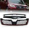 Picture of Front Grill Compatible with 2014 2015 2016 2017 2018 Subaru Forester Black with Red Line Replaces 91121SG030 91121SG020