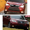 Picture of Front Grill Compatible with 2014 2015 2016 2017 2018 Subaru Forester Black with Red Line Replaces 91121SG030 91121SG020