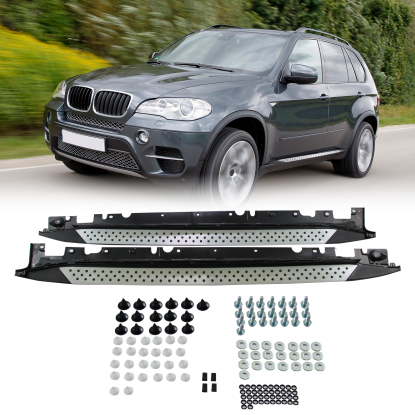 صورة قضبان جانبية وألواح تشغيل لسيارة BMW X5 4 أبواب من الألومنيوم (من 07 إلى 2013)، يسار ويمين