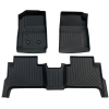 Picture of Floor Mats Compatible with 2015-2022 Chevrolet Colorado , All Weather TPE Floor Liners Unique Black TPE