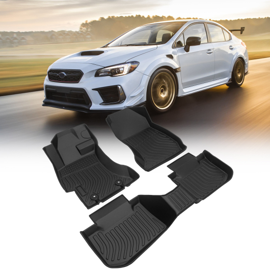 Picture of Floor Mats Fit for 2015-2021 Subaru WRX STI , TPE All Weather Custom, Black