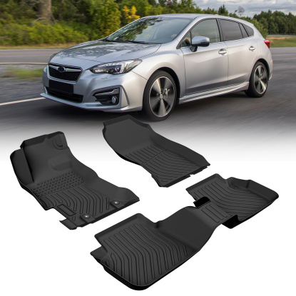 Picture of Floor Mats TPE Rubber Waterproof For Cars Compatible with 2018 2019 2020 2021 2022 2023 Subaru Impreza