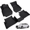 Picture of 4Pcs Floor Mats Compatible with 2012-2018 Audi A6 Quattro , All Weather TPE Floor Liners Unique Black TPE