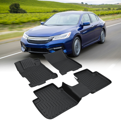 Picture of Floor Mats Compatible with 2013 2014 2015 2016 2017 Honda Accord TPE Floor Liner