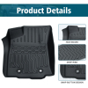 Picture of Floor Mats Compatible with 2018 2019 2020 2021 2022 2023 Toyota Tacoma , TPE All Weather Custom Fit Floor Liner, Black