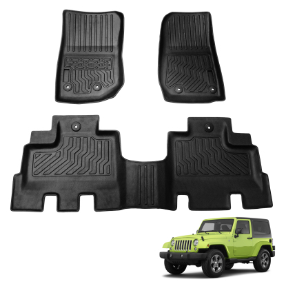 Picture of TPE Car Liners Floor Mats All Weather Compatible with 2018 Jeep Wrangler JK