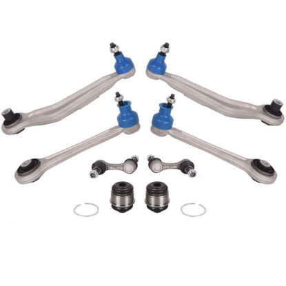 صورة 8 قطع ذراع التحكم الخلفية لـ BMW E39، وصلة كروية، قضيب ربط، طقم قضيب ربط 525i 528i LR