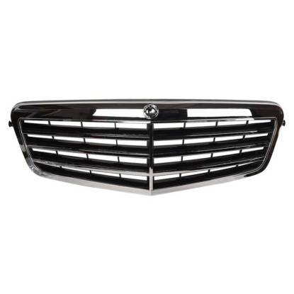 صورة شبكة المصد الأمامي كروم لسيارة مرسيدس W212 E550 E350 E63 AMG 10-13 E400
