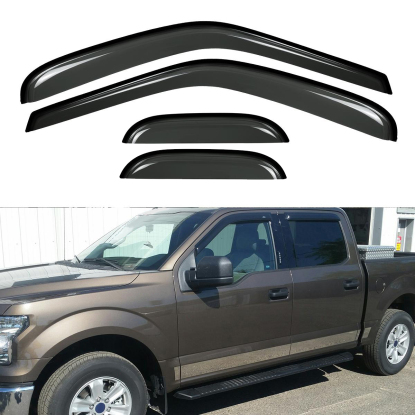 صورة 4 قطع لـ 97-03 F150 97-99 F250 واقيات النوافذ الخفيفة فائقة/ممتدة للكابينة
