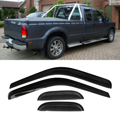 صورة 4 قطع من واقيات النوافذ تناسب 99-16 F250/F350/F450 Super Duty Extended Cab