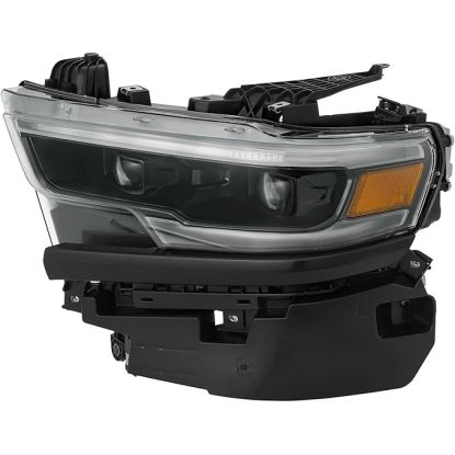 صورة مجموعة المصابيح الأمامية متوافقة مع دودج رام 1500 TRX موديلات 2021 و2022 و2023، LED كامل مع مشروع DRL مزدوج