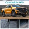 Picture of 5 FT Truck Bed Mat Compatible with 2019 2020 2021 2022 2023 Ford Ranger Accessories All Weather Protection Anti-Slip TPE Trunk Bed Mat Liner